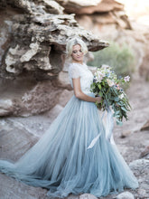 Lace Wedding Dresses Scoop Short Sleeves Sweep/Brush Train Chic Bridal Gown JKS223