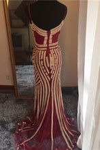 Luxury Prom Dresses Spaghetti Straps Sheath/Column Sexy Prom Dress/Evening Dress JKS226
