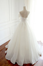Beautiful Wedding Dresses Strapless Ivory Organza Bowknot Bridal Gown JKS227