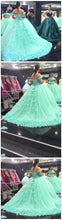 Ball Gown Wedding Dresses Off-the-shoulder Hand-Made Flower Tulle Bridal Gown JKS231