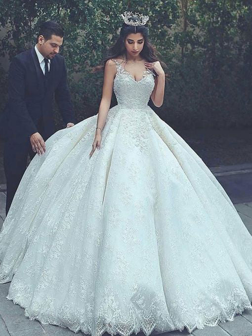 luxury ball gown wedding dress Luxury Turtle Neck Crystal Wedding Gown With Long Sheer Sleeve 42