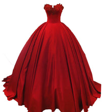 Ball Gown Wedding Dresses Sweetheart Sweep/Brush Train Burgundy Bridal Gown JKS237