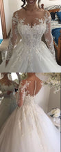 Chic Wedding Dresses Scoop Long Sleeve Ball Gown Beading Bridal Gown JKS245|Annapromdress