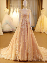 Chic Wedding Dresses Scoop Sweep/Brush Train Sexy Bridal Gown JKS249