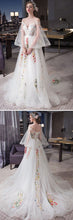 Beautiful Wedding Dresses Spaghetti Straps Sweep/Brush Train Sexy Bridal Gown JKS258