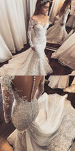 Luxury Wedding Dresses Trumpet/Mermaid Long Sleeve Sexy Bridal Gown JKS259