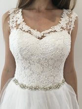 Unique Wedding Dresses A-line Rhinestone Lace Long Chic Bridal Gown JKS268