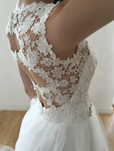 Unique Wedding Dresses A-line Rhinestone Lace Long Chic Bridal Gown JKS268