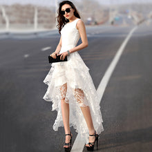 High Low Wedding Dresses A-line Asymmetrical Ivory Sexy Lace Bridal Gown JKS282