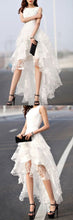 High Low Wedding Dresses A-line Asymmetrical Ivory Sexy Lace Bridal Gown JKS282