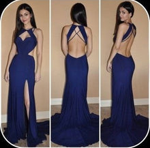 Sexy Prom Dresses Scoop Backless Sheath Column Sweep Train Long Prom Dress JKS316