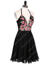 Little Black Dress Open Back Homecoming Dresses  Embroidery A-line Short Prom Dress Party Dress JKS326|Annapromdress