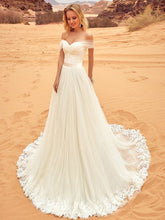 2017 Wedding Dresses Sexy Off-the-shoulder Sweep/Brush Train JKW012