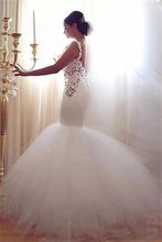 2017 Wedding Dresses Beautiful Long Trumpet/Mermaid Straps Tulle JKW027