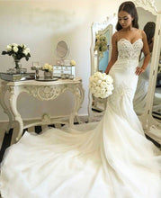 Sexy Wedding Dresses Trumpet/Mermaid Sweep/Brush Train Bridal Gown JKW040