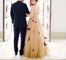 Beautiful Butterfly Wedding Dresses Sweetheart Ruffles Bridal Gown JKW043