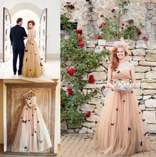 Beautiful Butterfly Wedding Dresses Sweetheart Ruffles Bridal Gown JKW043