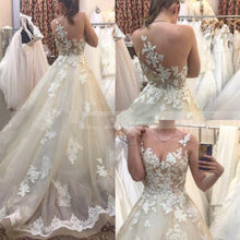 Beautiful Wedding Dresses Scoop Sweep/Brush Train Bridal Gown JKW047