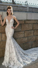 Sexy Wedding Dresses Spaghetti Straps Sheath/Column Lace Bridal Gown JKW052