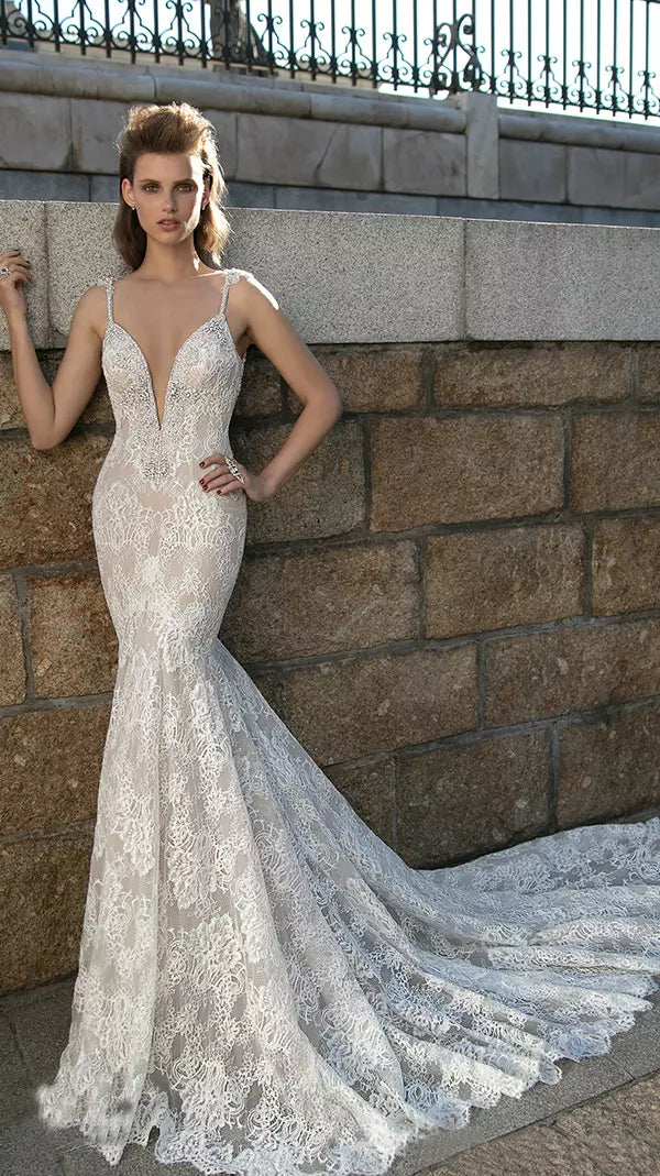 Sexy Wedding Dresses Spaghetti Straps Sheath/Column Lace Bridal Gown J Anna PromDress Sexy Wedding Dresses Spaghetti Straps Sheath/Column Lace Bridal Gown J Anna PromDress