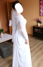 Sexy Slit Wedding Dresses Long Sleeve Sweep/Brush Train Bridal Gown JKW062