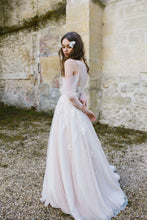 Sexy Wedding Dresses Beautiful A-line Longe Sleeve Tulle Long Bridal Gown JKW063