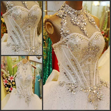 Beautiful Wedding Dresses Ball Gown Rhinestone Beading Sexy Bridal Gown JKW071