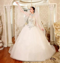 Beautiful Wedding Dresses Ball Gown Rhinestone Beading Sexy Bridal Gown JKW071