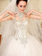 Beautiful Wedding Dresses Ball Gown Rhinestone Beading Sexy Bridal Gown JKW071