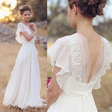 Cheap Wedding Dresses A-line Ivory Floor-length Chiffon Bridal Gown JKW075