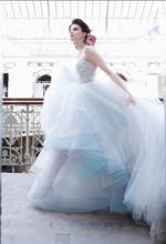 Luxury Wedding Dresses Colorful Ball Gown Appliques Tulle Bridal Gown JKW083