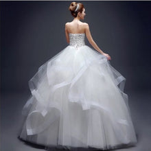 Ball Gown Wedding Dresses Strapless Floor-length Royal Blue Bridal Gown JKW094