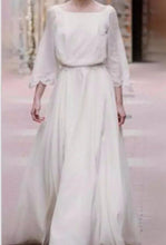 Cheap Wedding Dresses A-line Simple Ivory Appliques Chiffon Bridal Gown JKW099