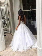 Chic Wedding Dresses Sexy Spaghetti Straps Appliques Tulle Ivory Bridal Gown JKW105