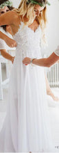 Sexy Wedding Dresses Spaghetti Straps A-line Short Train Chiffon Bridal Gown JKW116|Annapromdress