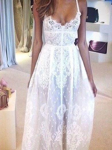 Chic Wedding Dresses A-line Ivory Appliques Sexy Bridal Gown JKW119