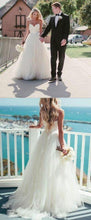 Beautiful Wedding Dresses Ivory Spaghetti Straps Short Train Tulle Sexy Bridal Gown JKW125