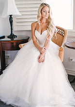 Beautiful Wedding Dresses Ivory Spaghetti Straps Short Train Tulle Sexy Bridal Gown JKW124|Annapromdress