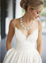 Beach Wedding Dresses Spaghetti Straps Sexy Taffeta Bridal Gown JKW127|Annapromdress