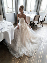 Beautiful Wedding Dresses A-line Scoop Hand-Made Flower Beading Sexy Bridal Gown JKW128|Annapromdres