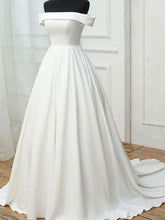 Chic Wedding Dresses Off-the-shoulder Lace-up Satin Sexy Bridal Gown JKW131