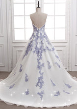 Cheap Wedding Dresses Ball Gown Sweep/Brush Train Appliques Sexy Bridal Gown JKW134