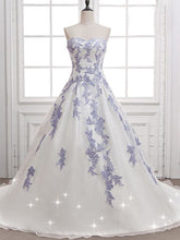 Cheap Wedding Dresses Ball Gown Sweep/Brush Train Appliques Sexy Bridal Gown JKW134