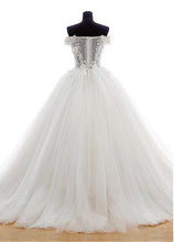 Chic Wedding Dresses Off-the-shoulder Appliques Tulle Ball Gown Bridal Gown JKW135