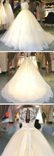 Luxury Wedding Dresses Bateau Ball Gown Appliques Bowknot Long Bridal Gown JKW137