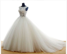 Ball Gown Wedding Dresses Sweep Brush Train Appliques Sexy Bridal Gown JKW138