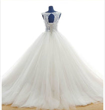 Ball Gown Wedding Dresses Sweep Brush Train Appliques Sexy Bridal Gown JKW138