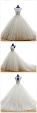 Ball Gown Wedding Dresses Sweep Brush Train Appliques Sexy Bridal Gown JKW138