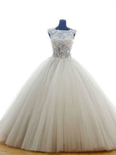 Ball Gown Wedding Dresses Sweep Brush Train Appliques Sexy Bridal Gown JKW138