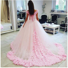 Ball Gown Wedding Dresses Sweep/Brush Train Hand-Made Flower Chic Bridal Gown JKW142